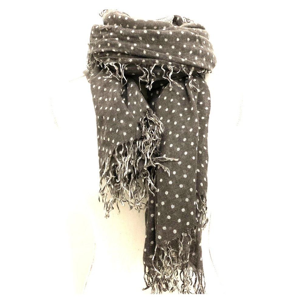 Grey and White Dot Scarf